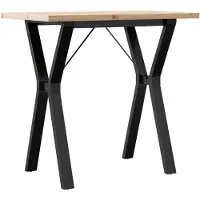 vidaXL Eettafel Y-frame 80x50x75,5 cm massief grenenhout en staal