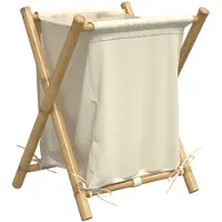 vidaXL Wasmand 45x55x63,5 cm bamboe crèmewit