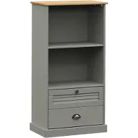 vidaXL Boekenkast VIGO 60x35x114,5 cm massief grenenhout grijs