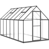 vidaXL Tuinkas met basisframe 334x169x195 cm aluminium antracietkleur