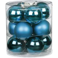 Merkloos Inge Christmas Kerstballen - 12x st - glas - diep blauw - 8 cm - Kerstbal