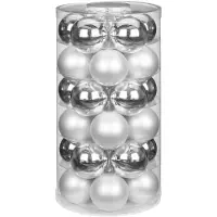 Merkloos Inge Christmas Kerstballen - 30x st - glas - zilver - 6 cm - Kerstbal