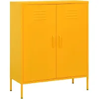 vidaXL Opbergkast 80x35x101,5 cm staal mosterdgeel