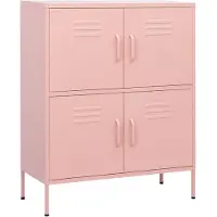vidaXL Opbergkast 80x35x101,5 cm staal roze
