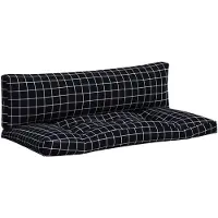 vidaXL Palletkussens 2 st ruitpatroon oxford stof zwart