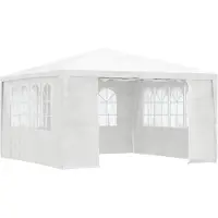 vidaXL - Partytent - met - zijwanden - professioneel - 90 - g/m² - 4x4 - m - wit