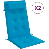 vidaXL Stoelkussens 2 st hoge rug oxford stof lichtblauw