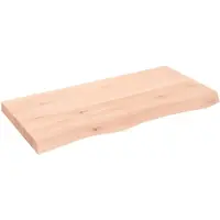 vidaXL Wandschap 100x50x(2-6) cm onbehandeld massief eikenhout