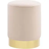 vidaXL Kruk fluweel 28 x 36 cm abrikoos- en goudkleurig