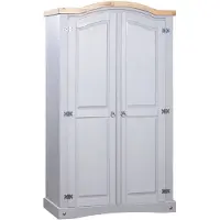 vidaXL Kledingkast 2 deuren Mexicaans grenenhout Corona-stijl grijs
