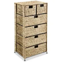 vidaXL Opbergset met 6 manden 47x37x100 cm waterhyacint