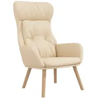 vidaXL Relaxstoel stof crèmekleurig