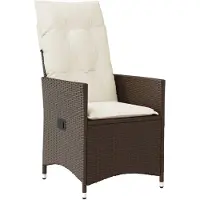 vidaXL Tuinstoel verstelbaar met kussens poly rattan bruin