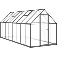 vidaXL Tuinkas met basisframe 445x169x195 cm aluminium antracietkleur