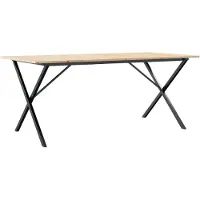 vidaXL Eettafel X-frame 180x90x75 cm massief grenenhout en staal