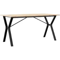 vidaXL Eettafel Y-frame 140x80x75 cm massief grenenhout en staal