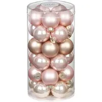 Merkloos Inge Christmas Kerstballen - 30x st - parel roze - D4 cm - glas - Kerstbal