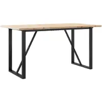 vidaXL Eettafel O-frame 160x80x75,5 cm massief grenenhout en staal