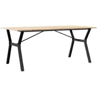 vidaXL Eettafel Y-frame 180x90x75 cm massief grenenhout en staal