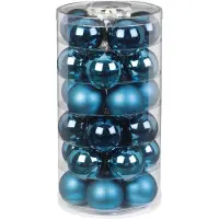 Merkloos Inge Christmas Kerstballen - 30x st - glas - diep blauw - 6 cm - Kerstbal