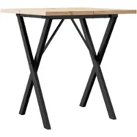 vidaXL Eettafel X-frame 70x70x75,5 cm massief grenenhout en staal