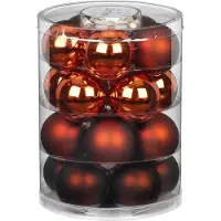 Merkloos 40x stuks glazen kerstballen kastanje bruin 6 cm glans en mat - Kerstbal