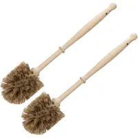 Merkloos 2x stuks houten wc/toiletborstels bruin 36 cm - Toiletborstels