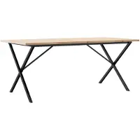 vidaXL Eettafel X-frame 180x90x75,5 cm massief grenenhout en staal