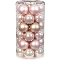 Merkloos Inge Christmas Kerstballen - 30x - glas - lichtroze - 6 cm - Kerstbal