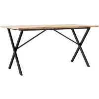 vidaXL Eettafel X-frame 160x80x75,5 cm massief grenenhout en staal