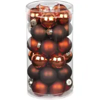 Merkloos Inge Christmas Kerstballen - 30x st - bruin - D4 cm - glas - Kerstbal