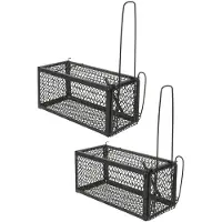 Merkloos Alma Garden Diervriendelijke muizenval/rattenval - 2x stuks - zwart - metaal - 28 x 11 cm - Knaagdierenbestrijding