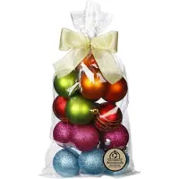 Merkloos Inge Christmas kerstballen - 16x st- gekleurd - kunststof - 6 cm - Kerstbal