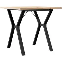 vidaXL Eettafel Y-frame 80x80x75,5 cm massief grenenhout en staal