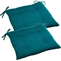 Merkloos Set van 4x stuks stoelkussens voor binnen en buiten in de kleur Emerald groen 40 x 40 x 4 cm - tuinstoelkussens