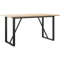vidaXL Eettafel O-frame 140x80x75,5 cm massief grenenhout en staal