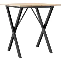vidaXL Eettafel met X-frame, 70x70x75 cm, massief grenenhout en staal