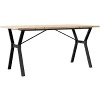 vidaXL Eettafel Y-frame 160x80x75,5 cm massief grenenhout en staal