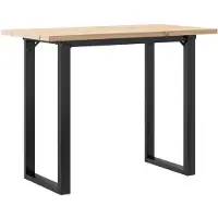 vidaXL Eettafel O-frame 100x50x75,5 cm massief grenenhout en staal