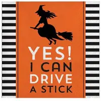 Merkloos Thema feest papieren servetten heks yes i can drive a stick 32x stuks - Feestservetten