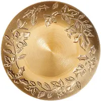 Merkloos Inge Christmas kerstdiner onderborden - 2x -D33 cm -goud bladeren - Onderborden