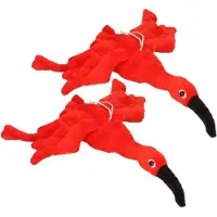 Merkloos Set van 2x stuks pluche rode Ibis vogel knuffel 34 cm - Vogel knuffels