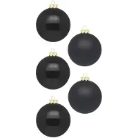 Merkloos Inge Christmas Goods Kerstballen - 36st - glazen zwart - 4 cm - Kerstbal