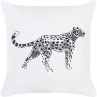Beliani Decoratieve kussens, Sierkussen Fluweel Wit Dierenmotief 45 x 45 cm Set van 2 MARULA (45 x 45 cm)