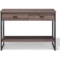 Beliani AYDEN - Consoletafel-Donkere houtkleur-Vezelplaat
