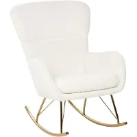 Beliani ANASET - Schommelfauteuil-Wit-Bouclé