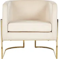 Beliani SIRKKA - Fauteuil-Beige-Fluweel