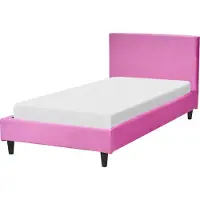 Beliani FITOU - Bekleding voor bedframe-Roze-Fluweel