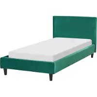 Beliani FITOU - Bekleding bed - Donkergroen - 90 x 200 cm - Fluweel