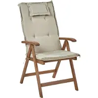 Beliani AMANTEA - Tuinstoel set van 6 - Donkerbruin/Taupe - Acaciahout